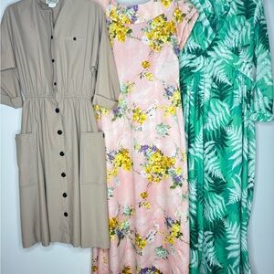 Vintage Lot Size 12 Women's Dress Collection from 70s / 80s